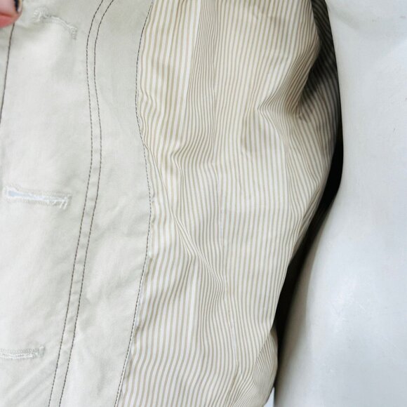 Braetan Women's Belted Lined Beige Jacket Size L Buttons Closure Collared - Picture 9 of 13